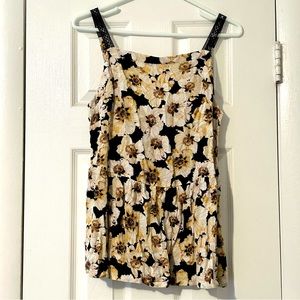 NWT Maurice’s high neck floral peplum tank top with crochet straps, size M